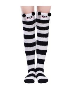 socks fleece knee coral littleforbig
