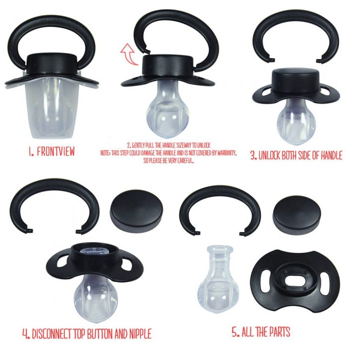 GEN-II Adult Sized Black Pacifier - LittleForBig Cute & Sexy Products