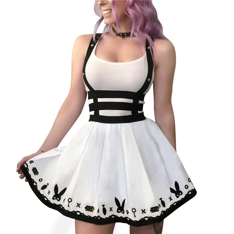 overall skirt white