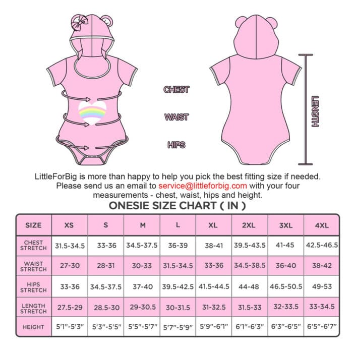 LittleForBig Zijdeachtige Kawaii Rompertje Onesie Pajamas Bodysuit - Baby Girl Babydoll Pyjama Roze XL