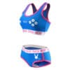 LittleForBig Donne Cotone Camisole e Mutandine Sport Lace Up Loungewear Bralette Set - Bunnywatch Egirl Bodysuit Blu XS